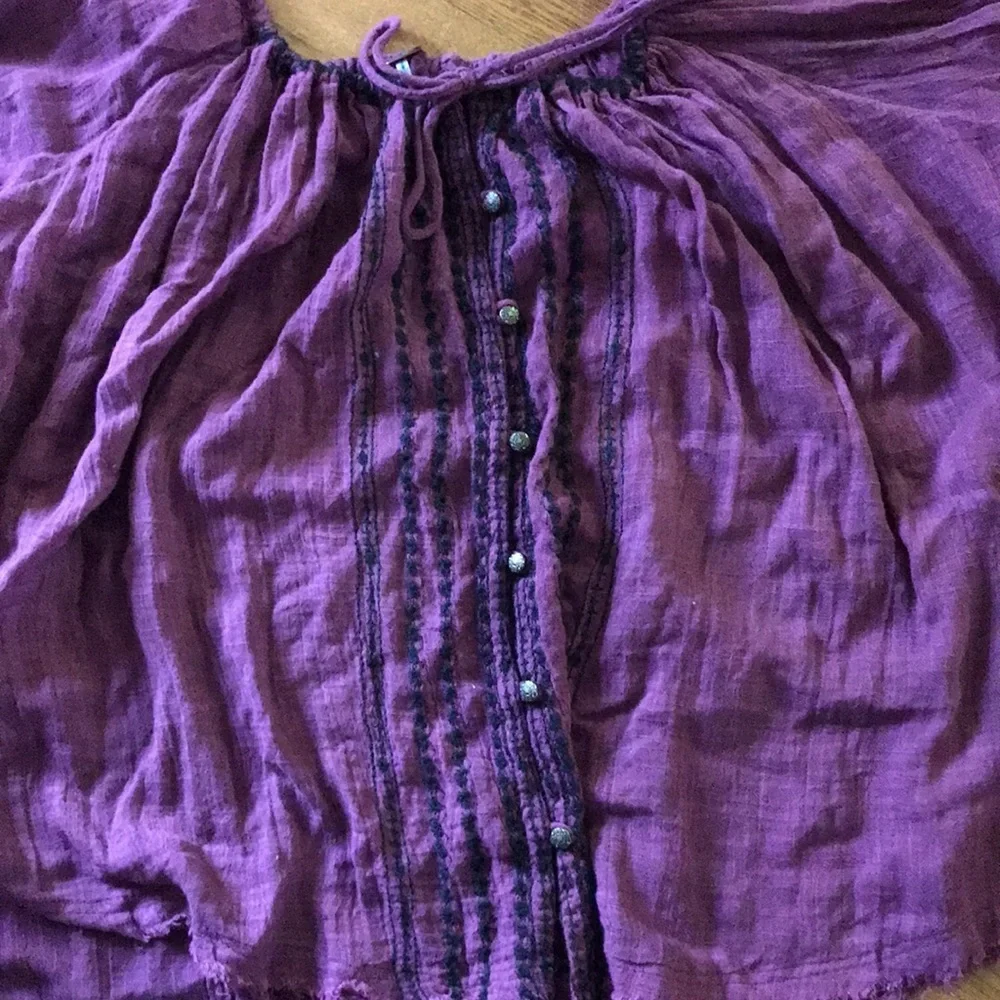 NWT Free People Western Stars Embroidered Blouse S